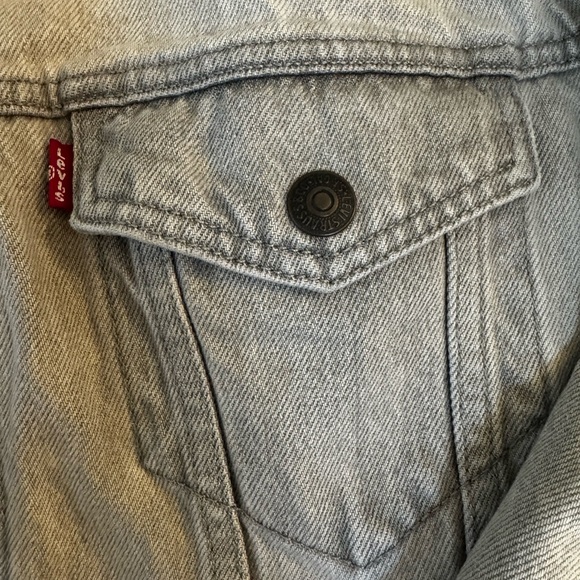 Levi’s Sherpa Trucker Denim Jacket - Light Grey - Men’s Medium - Picture 2 of 7